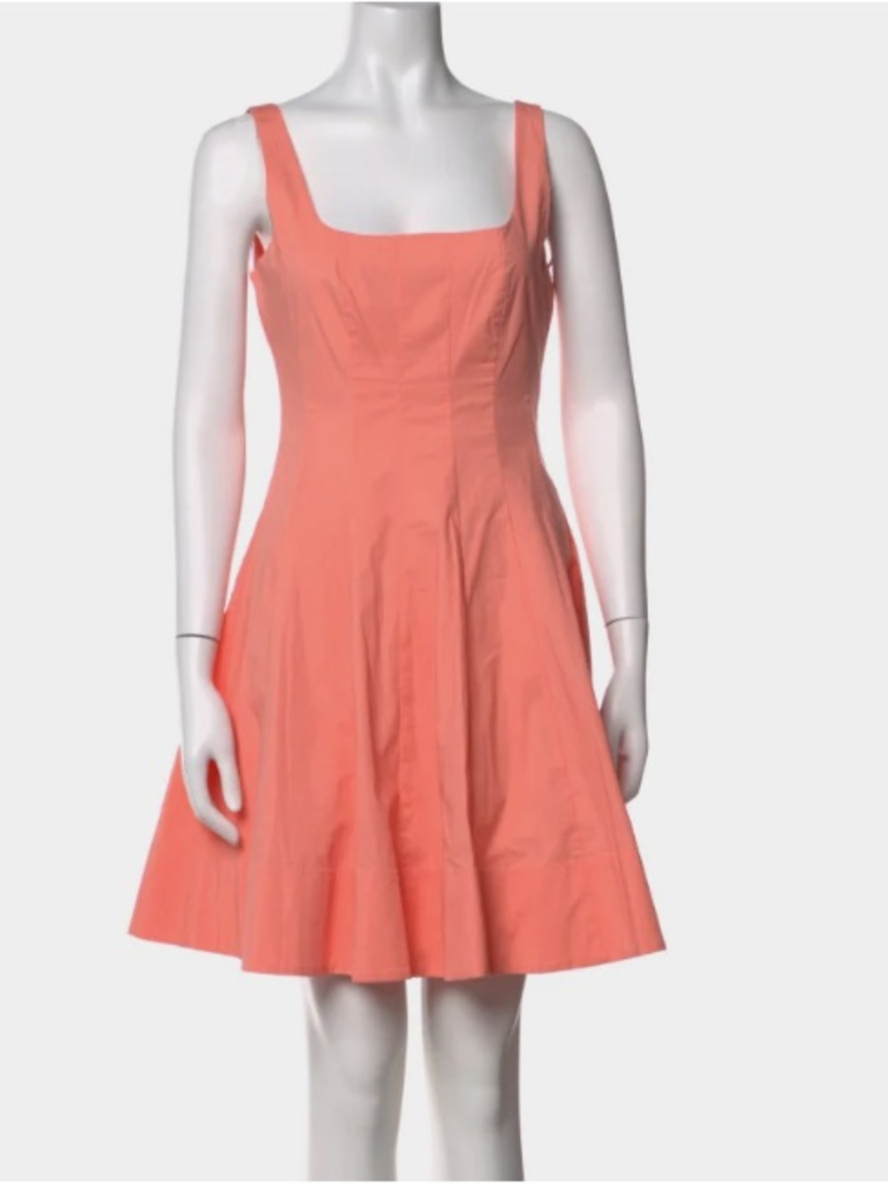Staud wells mini dress Coral/peach Square-Neck Fit & Flare Dress - 2
